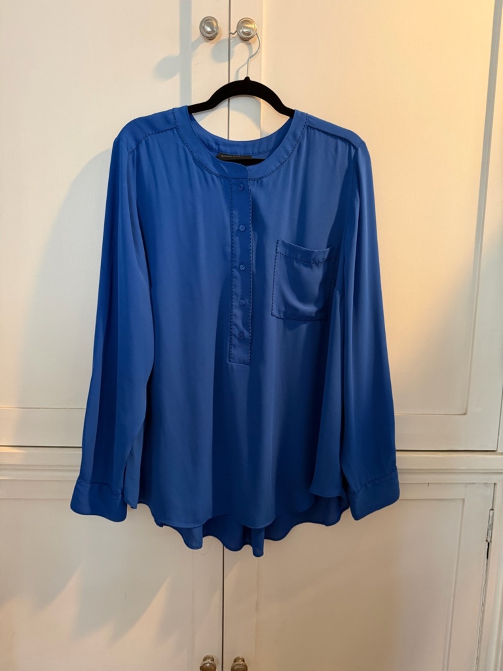 Lane Bryant Blue Button-Front Blouse